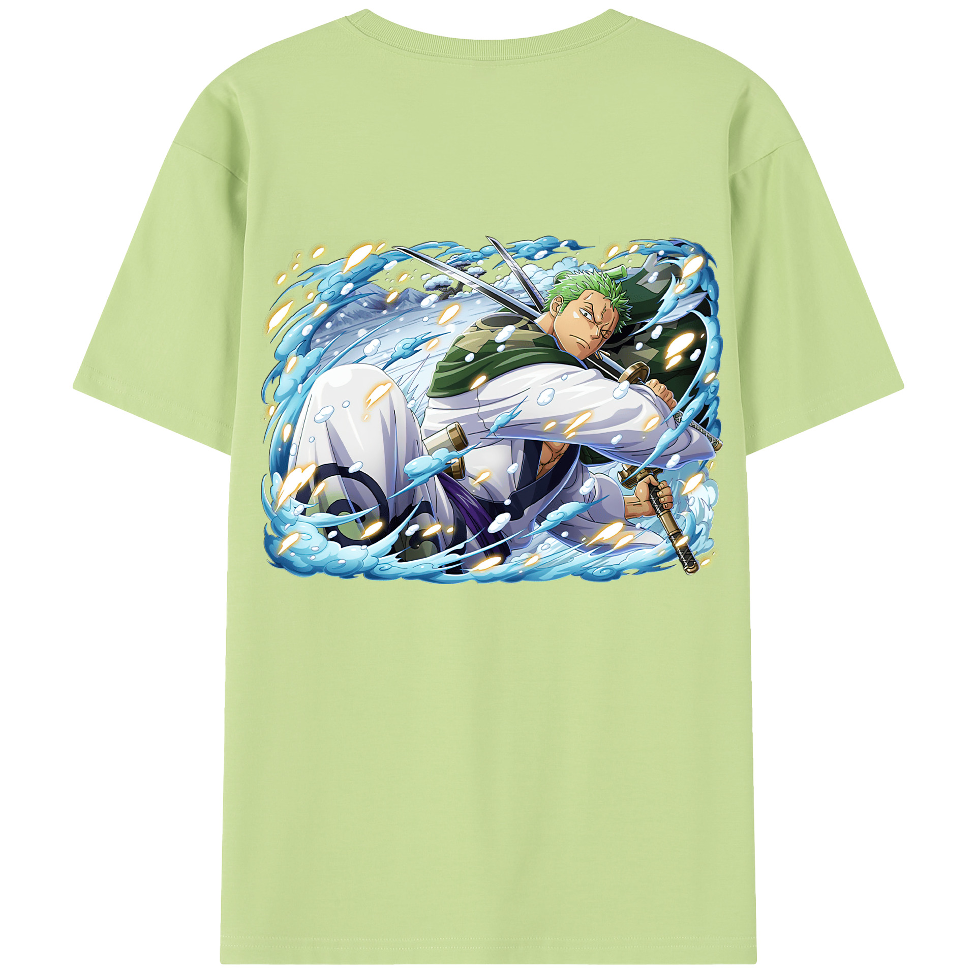 ワンピース ロロノア・ゾロ ONE PIECE Roronoa Zoro 綿100％半袖Tシャツ（背面プリント）